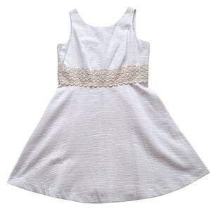 NWT Donna Morgan Women's White Lace Dress Sleeveless Back Zip Dress Size 14